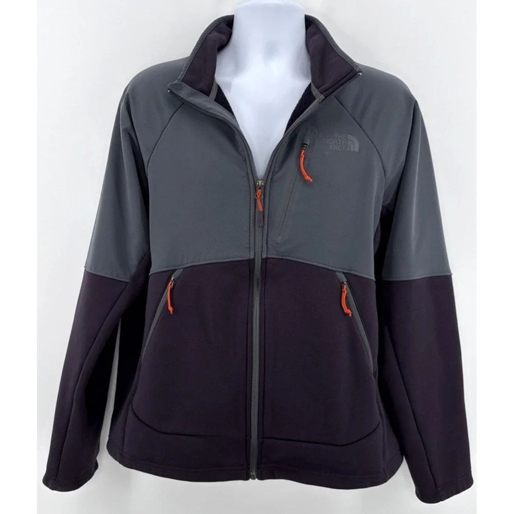 The North Face Jacket Men's Large Full Zip Gray Softshell Fleece Lined‎